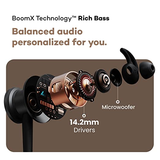 Boult Audio XCharge Wireless in Ear Bluetooth Earphones with ENC Mic, 28H Playtime, Type-C Fast Charging (15Min=15Hrs Playtime), Made in India, Biggest 14.2mm Bass Drivers Neckband (Black) Boult Audio XCharge Wireless in Ear Bluetooth Earphones with ENC Mic, 28H Playtime, Type-C Fast Charging (15Min=15Hrs Playtime), Made in India, Biggest 14.2mm Bass Drivers Neckband (Black)